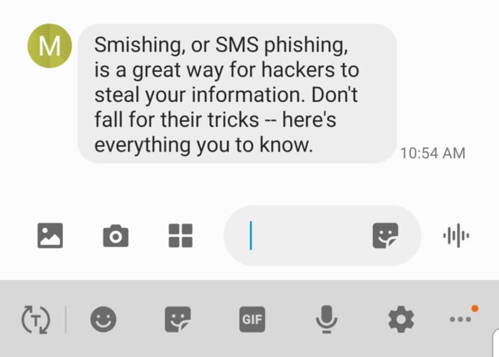 Smishing SMS Phishing Cybersecurity Sectricity Phished Smished Testing